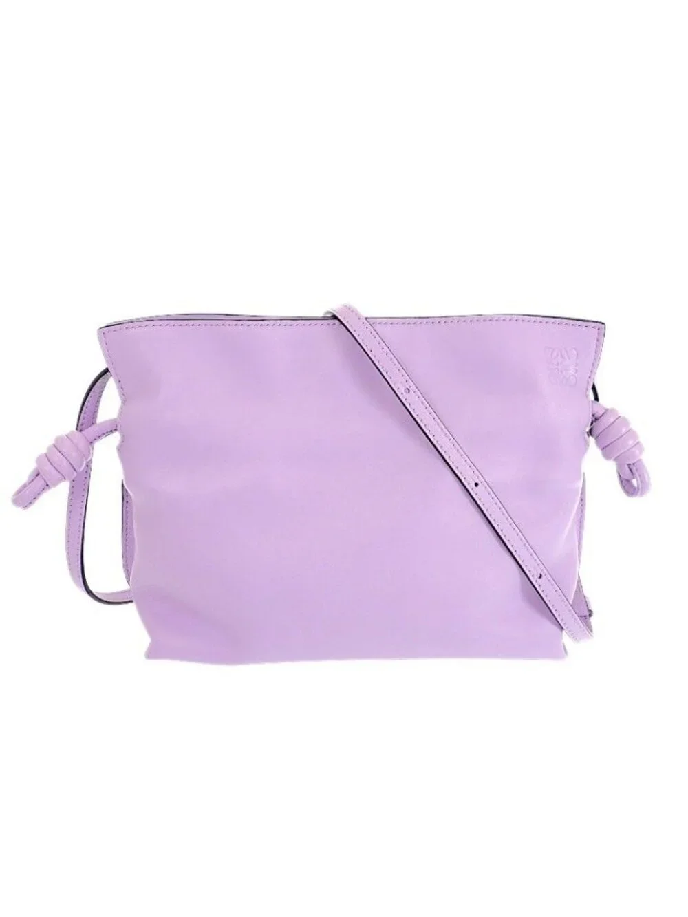 Loewe Flamenco Clutch Mini 2-Way Shoulder Bag Nappa Calfskin Purple Silver